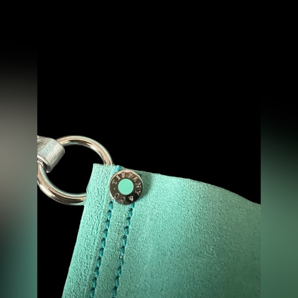TIFFANY & CO. Reversible Metallic Silver Leather & Blue Suede Tote with Pouch - Picture 7 of 15